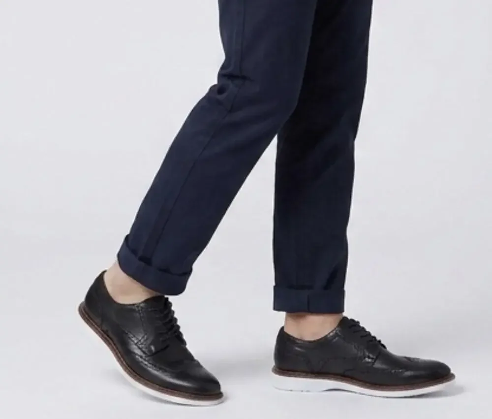 Hush Puppies Black Leather Wingtip Brogues Oxfords Bounce Size 7.5